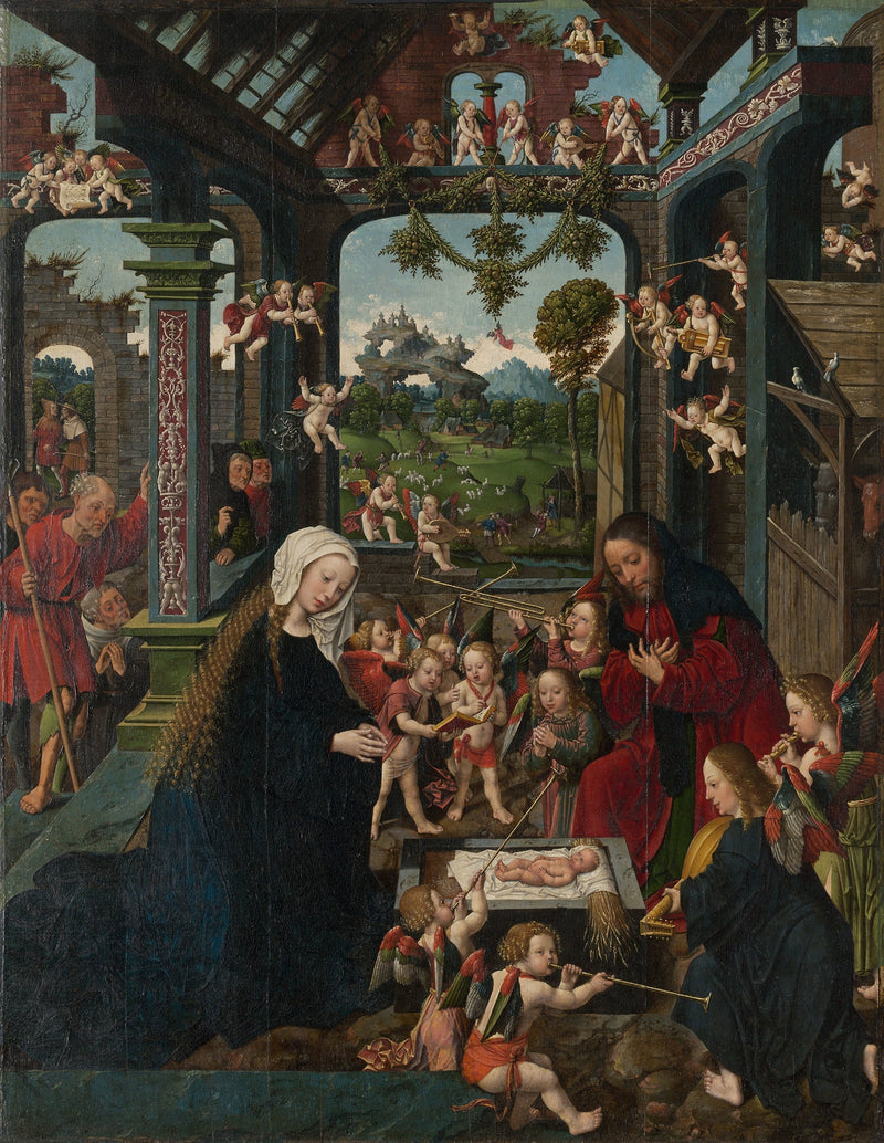 Uwielbienie Dzieciątka Jezus - Jacob Cornelisz van Oostsanen