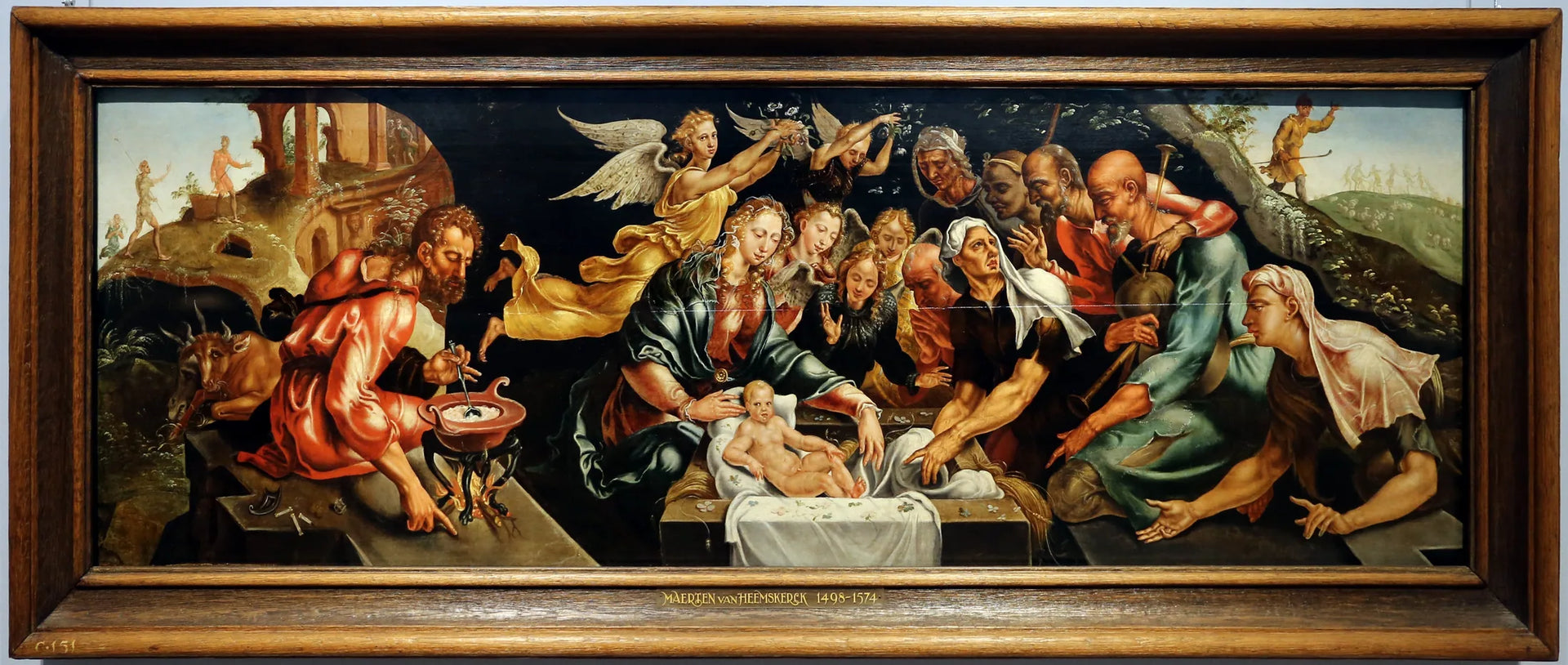 L'adoration des bergers avec Salomé - Maarten van Heemskerck image 1 reproduction de peinture à l’huile