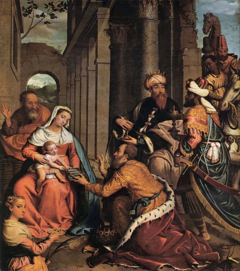 Pokłon Trzech Króli z świętą Łucją - Giovanni Battista Moroni