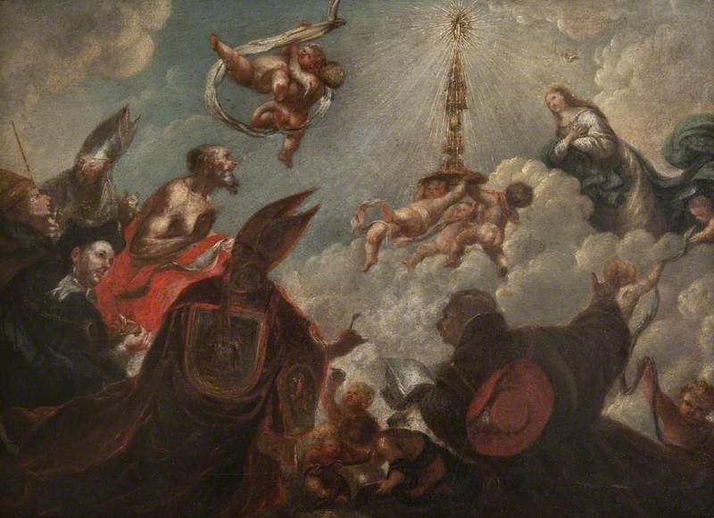 L'adoration du Saint-Sacrement - Francisco Herrera the younger image 1 copie peinte à la main à l’huile