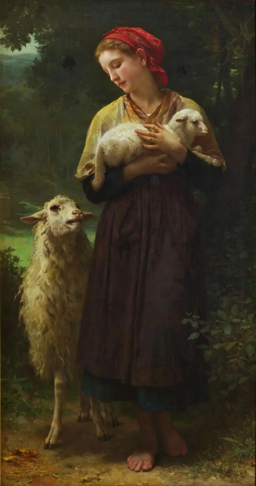 Nowonarodzony jagnię - Bouguereau
