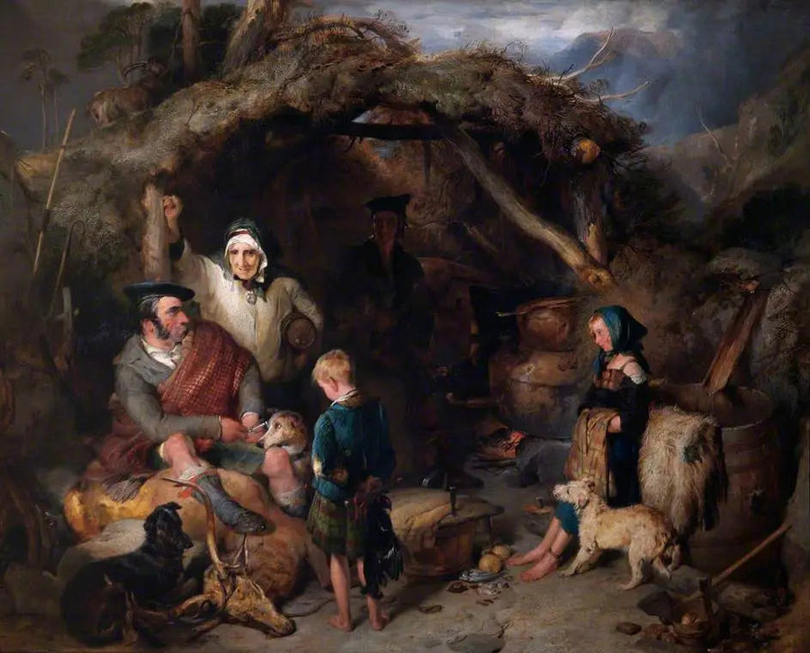 Nielegalna destylarnia whisky z Wyżyn - Edwin Henry Landseer