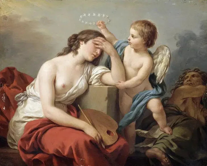 Miłość sztuki pociesza malarstwo z głupich i złośliwych pism jej wrogów - Louis Jean François Lagrenée