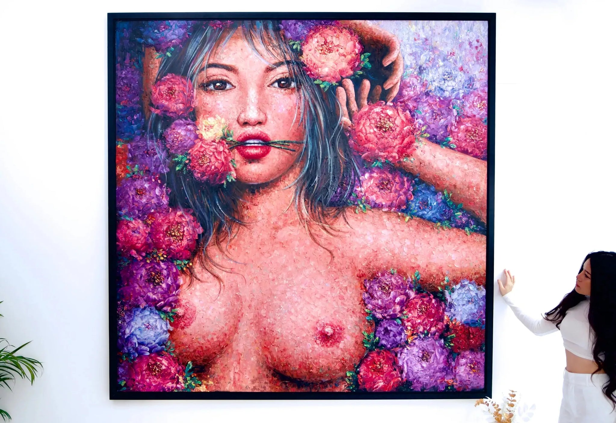 L'amour en Fleurs | 200 x 200 cm image 2 reproduction de peinture à l’huile