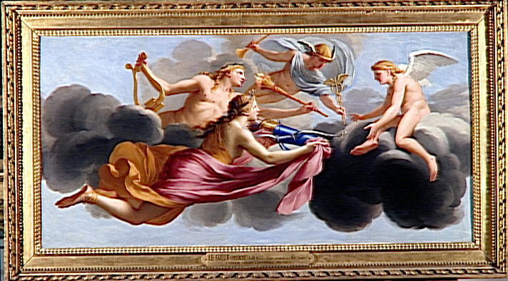 Miłość otrzymuje hołd od Diany, Apolla i Merkurego - Eustache Le Sueur