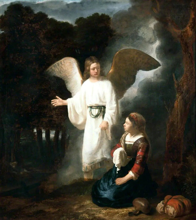 Anioł ukazujący się Hagar - Rembrandt