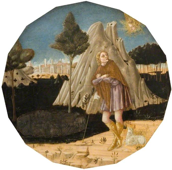 L'ange apparaît à Joachim - Matteo di Giovanni image 1 copie de tableau peinte à la main