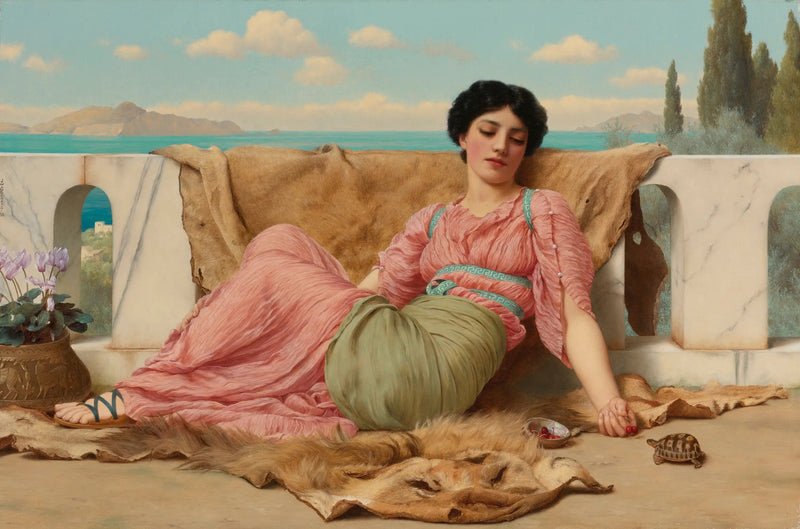 Spokojny zwierzak domowy - John William Godward
