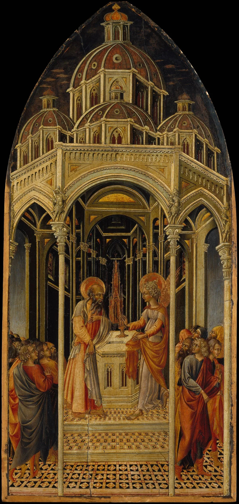 Zwiastowanie Zachariaszowi; (tył) Anioł Zwiastowania - Giovanni di Paolo
