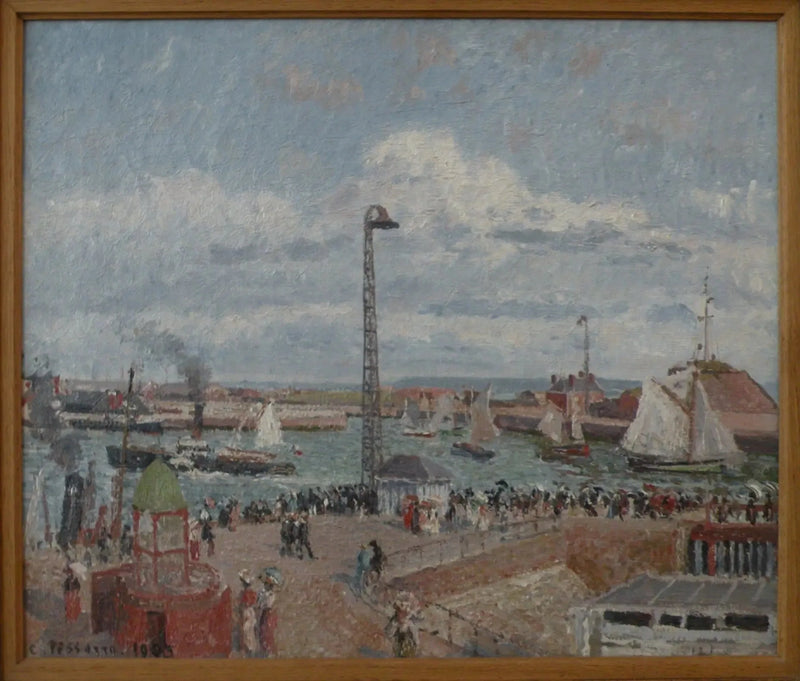 Ujście pilotów w Hawrze. Morze otwarte. Popołudnie. Słońce - Camille Pissarro