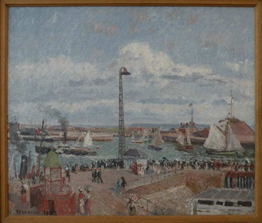Ujście pilotów w Hawrze. Morze otwarte. Popołudnie. Słońce - Camille Pissarro