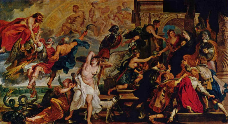 Apoteoza Henryka IV i proklamacja regencji królowej, 14 maja 1610 (Luwr) - Peter Paul Rubens