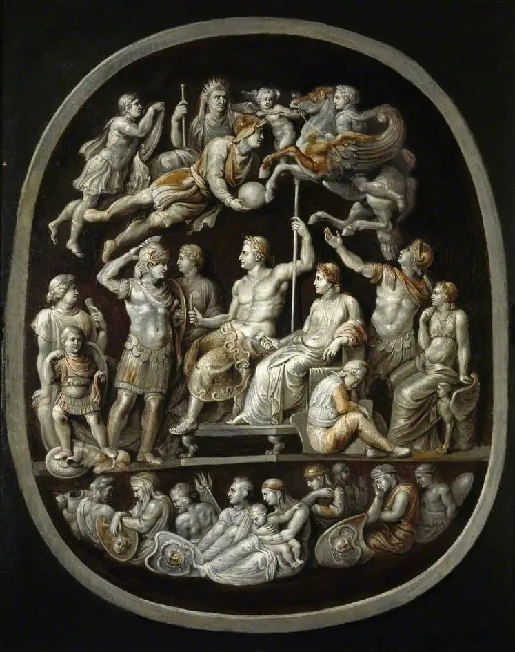 „Apoteoza Germanika”: kopia na podstawie starożytnego kaboszonu („Gemma Tiberiana”) - Peter Paul Rubens