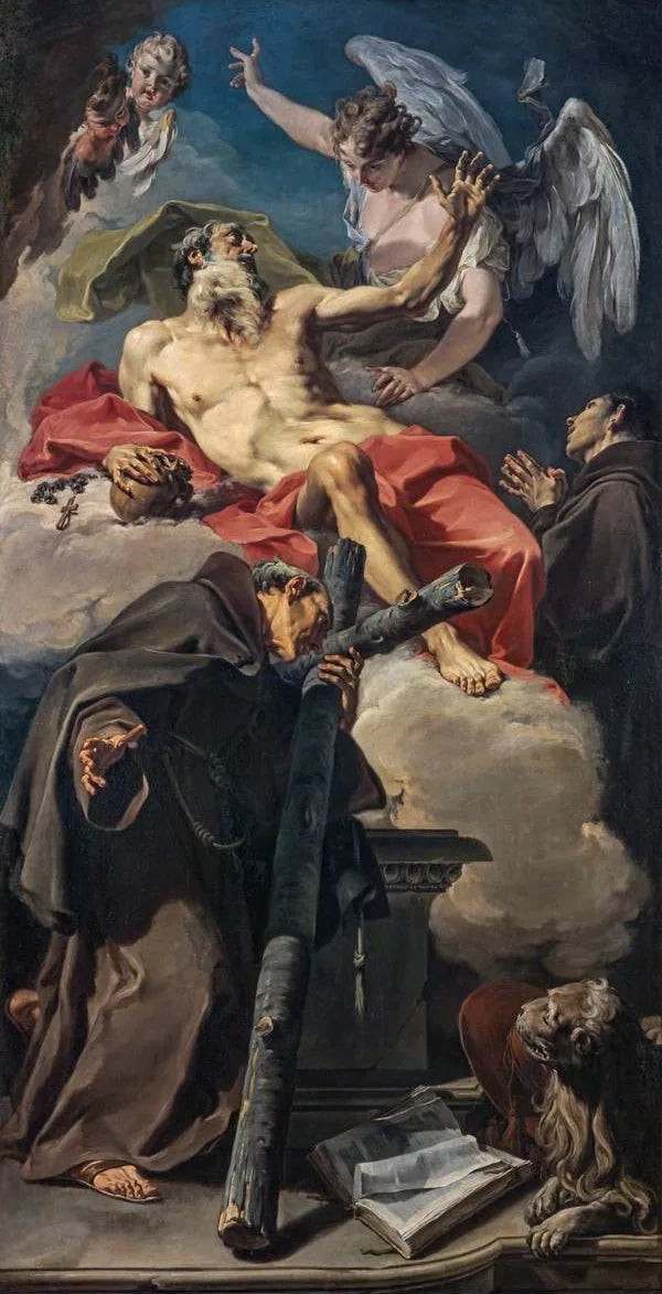 Apoteoza świętego Jerzego z świętym Piotrem z Alcántary i nieznanym franciszkaninem - Giovanni Battista Pittoni