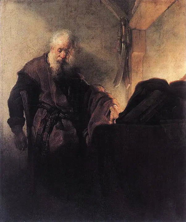Apostoł Paweł przy swoim stole roboczym - Rembrandt