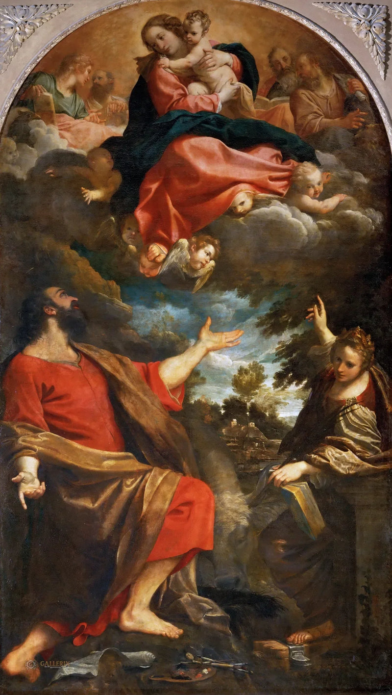 Objawienie się Matki Bożej świętemu Łukaszowi i świętej Katarzynie - Annibale Carracci