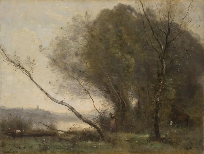 Pochylone drzewo - Jean-Baptiste Camille Corot