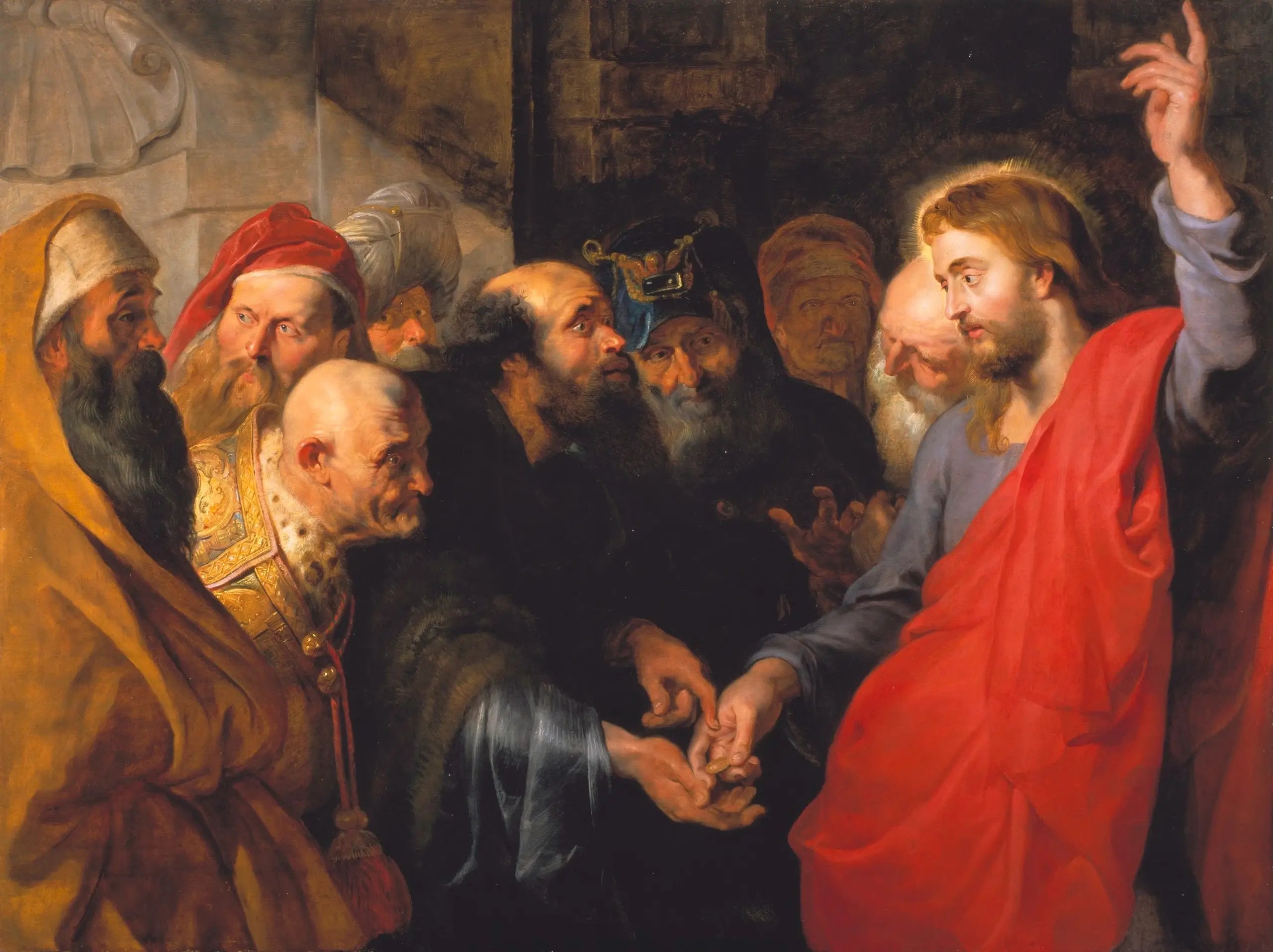 L'argent du tribut (Matthée 22:19) - Peter Paul Rubens image 1 copie peinte à la main à l’huile