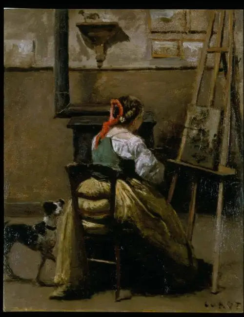 L’Atelier de Corot - Jean-Baptiste Camille Corot image 1 copie de tableau peinte à la main