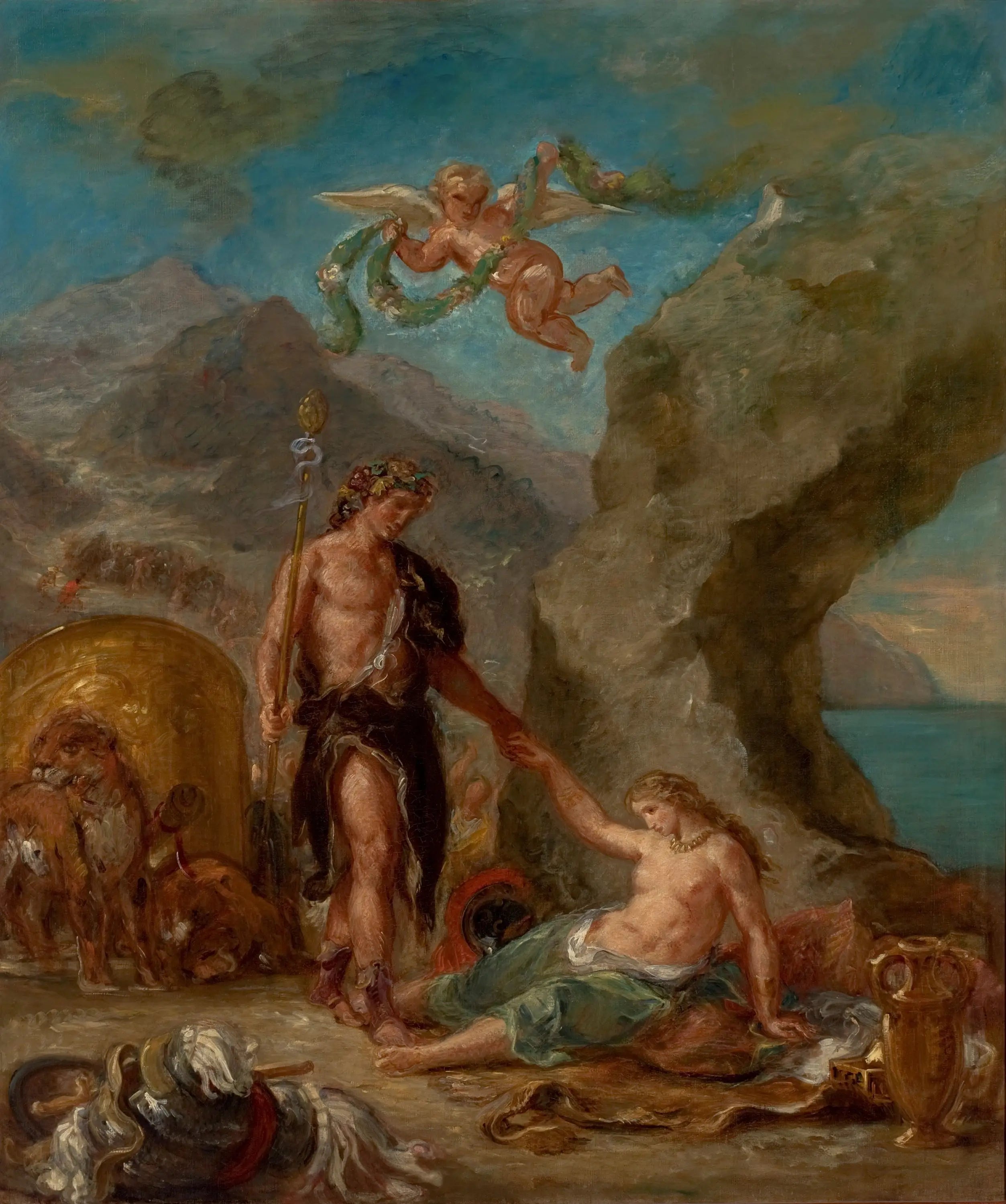 Reproduction du tableau « L'Automne - Baccus et Ariane - Eugène Delacroix » par Alpha Reproduction en peinture à l’huile