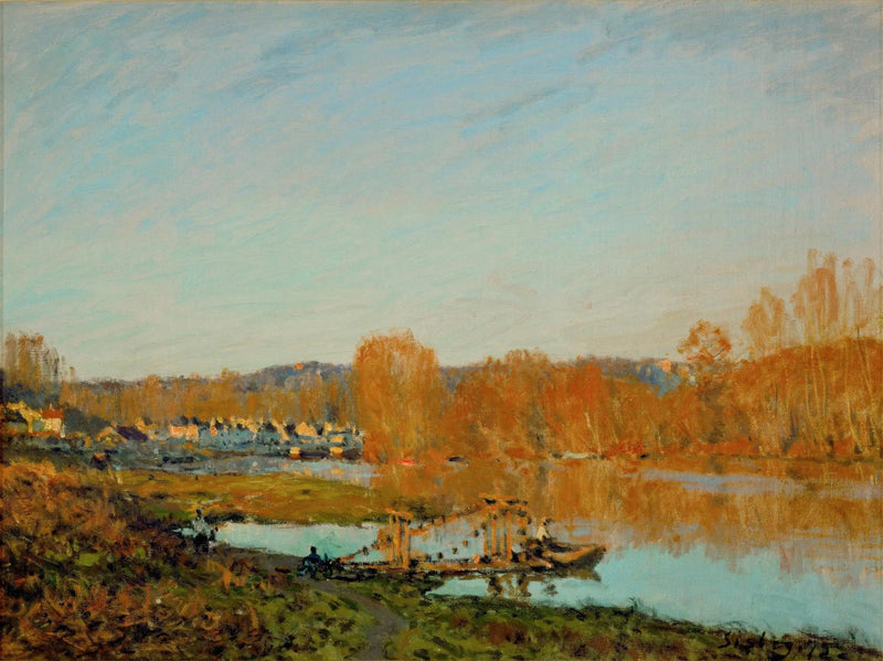 Jesień - Brzeg Sekwany w pobliżu Bougival - Alfred Sisley
