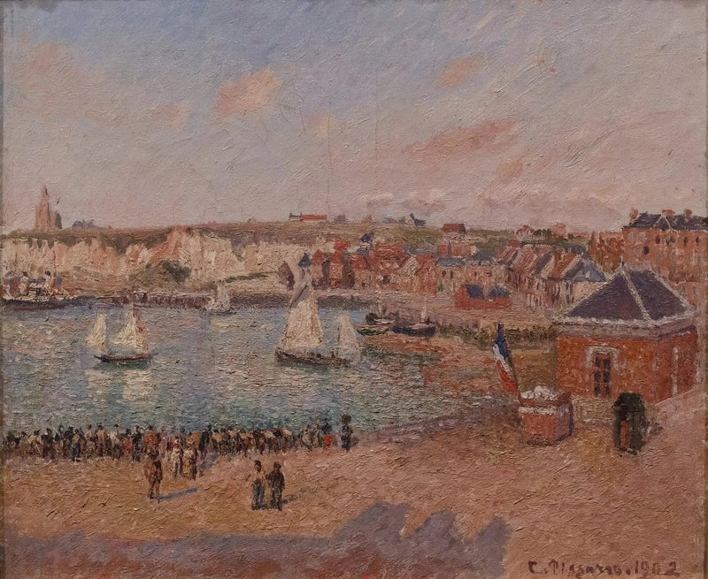 Przedport w Dieppe, popołudnie, słońce - Camille Pissarro