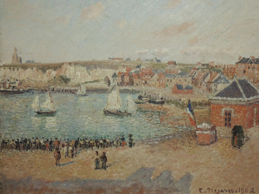 Przedport w Dieppe, popołudnie, słońce - Camille Pissarro