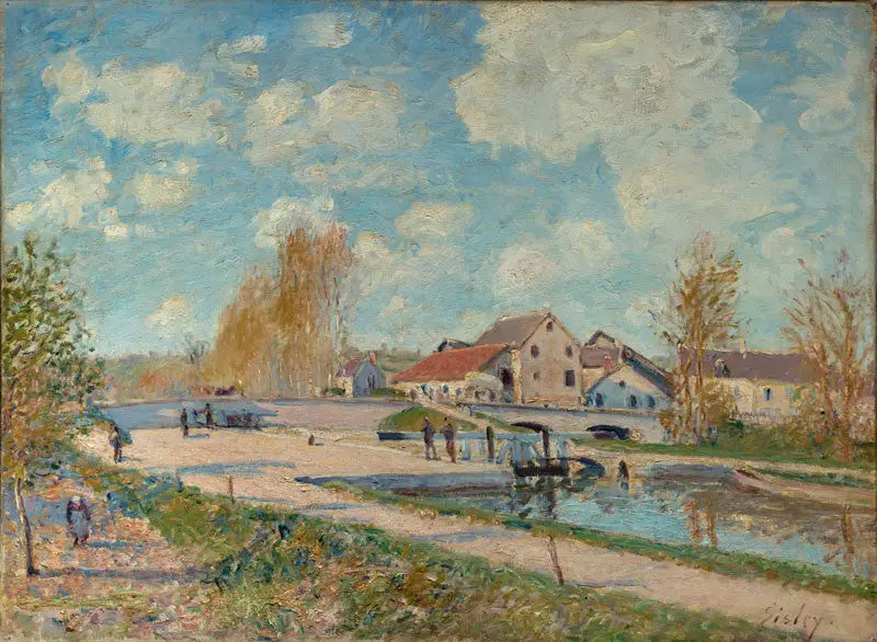 Śluza Burgundzka w Moret, Wiosna - Alfred Sisley