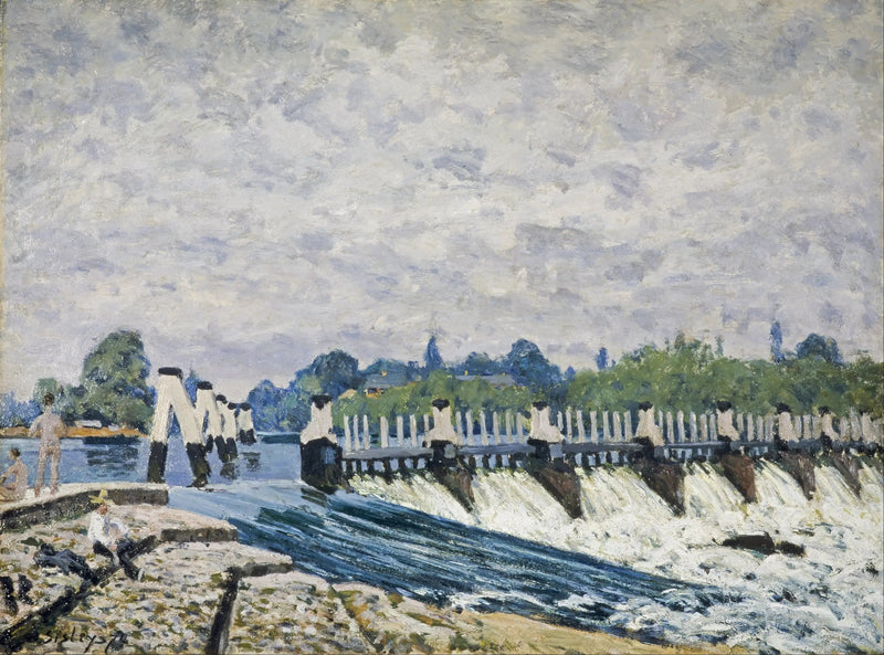 Śluza Molesey koło Hampton Court, efekt poranka - Alfred Sisley