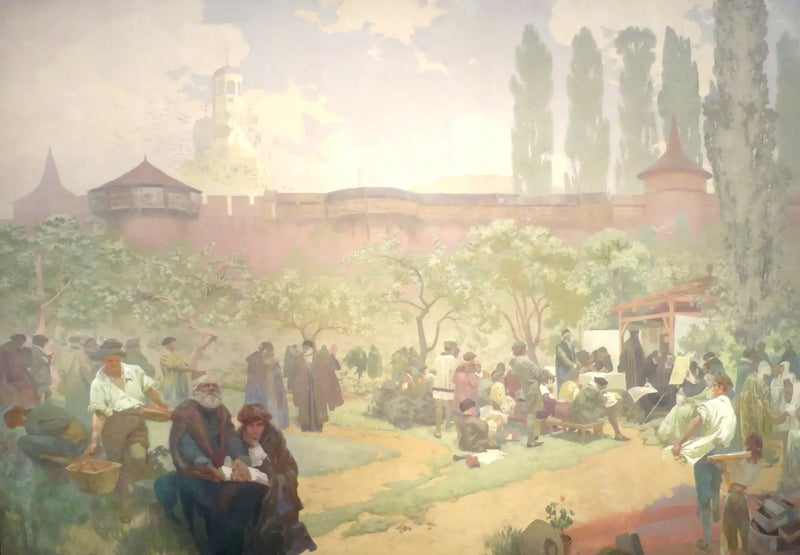 Szkoła braterska w Ivančicach - Alphonse Mucha