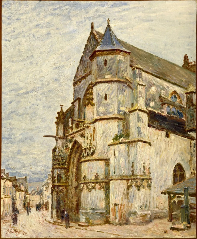 Kościół w Moret po deszczu - Alfred Sisley
