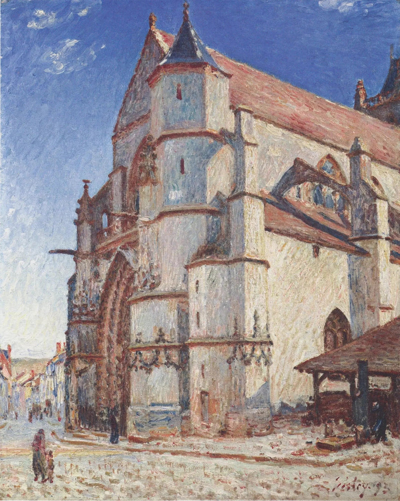 Kościół w Moret w porannym słońcu - Alfred Sisley