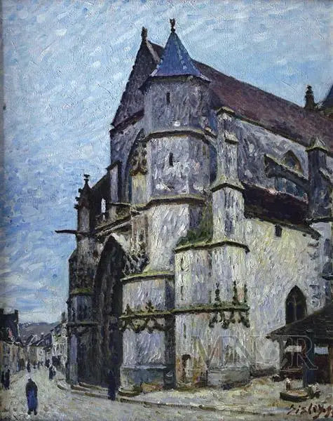 Kościół w Moret, zimą - Alfred Sisley