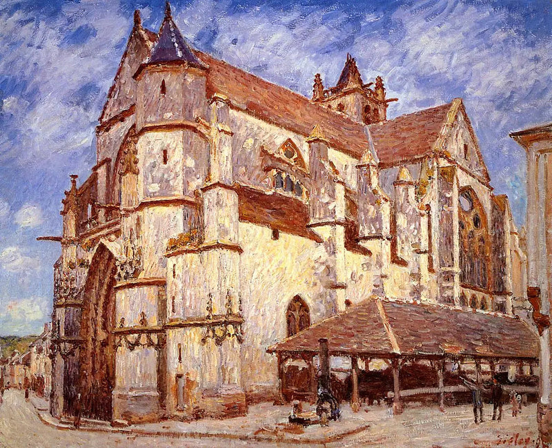 Kościół w Moret wieczorem - Alfred Sisley