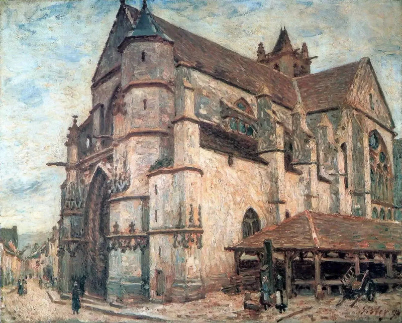 Kościół w Moret, czas mrozu - Alfred Sisley