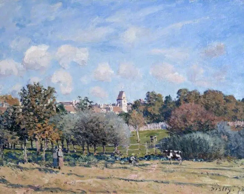 Kościół w Noisy-le-Roi, efekt jesieni - Alfred Sisley