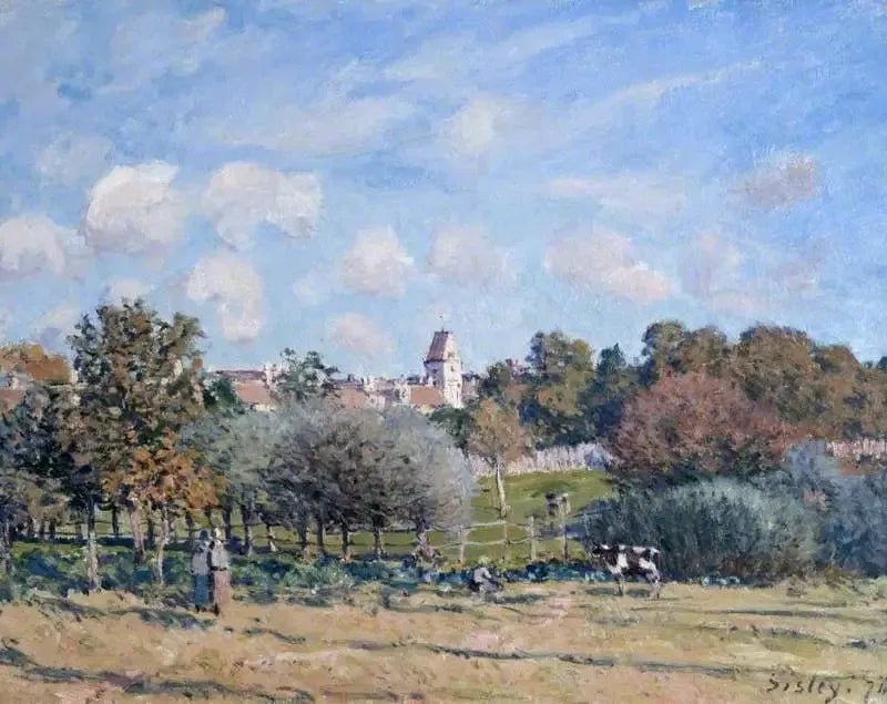 Kościół w Noisy-le-Roi, efekt jesieni - Alfred Sisley