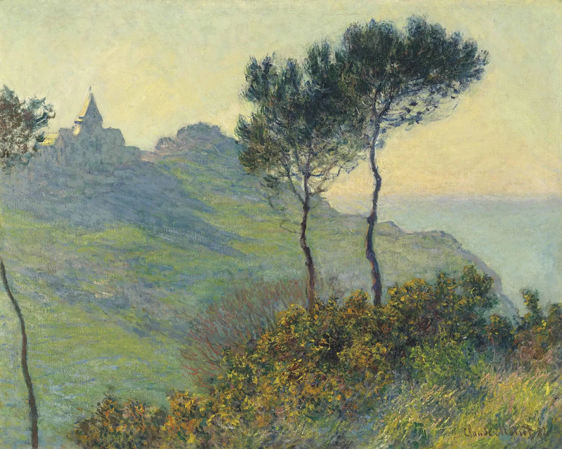Kościół w Varengeville, zachodzące słońce - Claude Monet