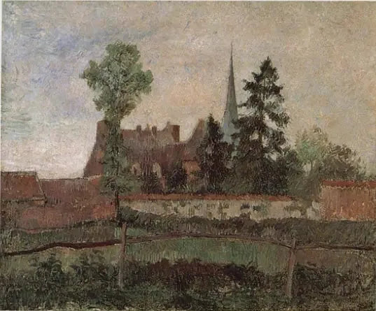Kościół i dwór w Éragny - Camille Pissarro