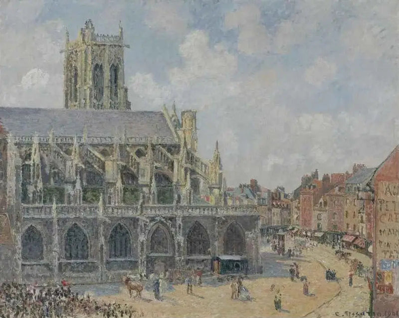 Kościół św. Jakuba w Dieppe, słońce, poranek - Camille Pissarro