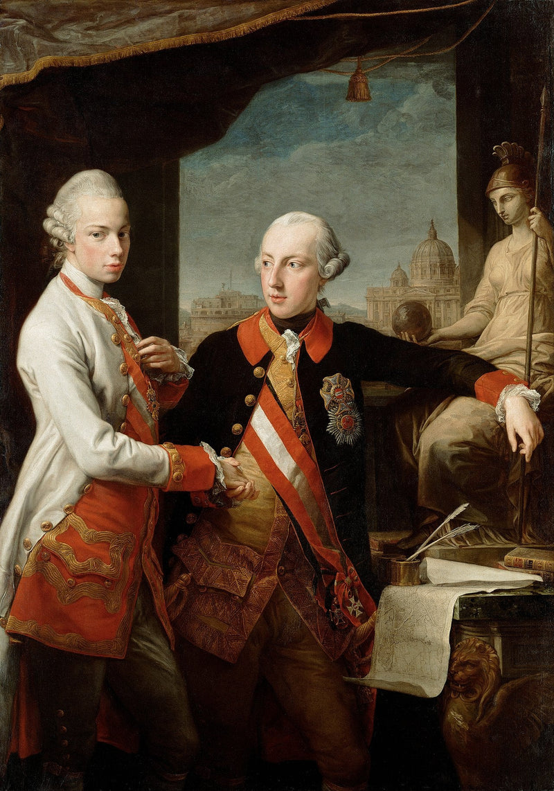 Cesarz Józef II z wielkim księciem Piotrem Leopoldo z Toskanii - Pompeo Batoni
