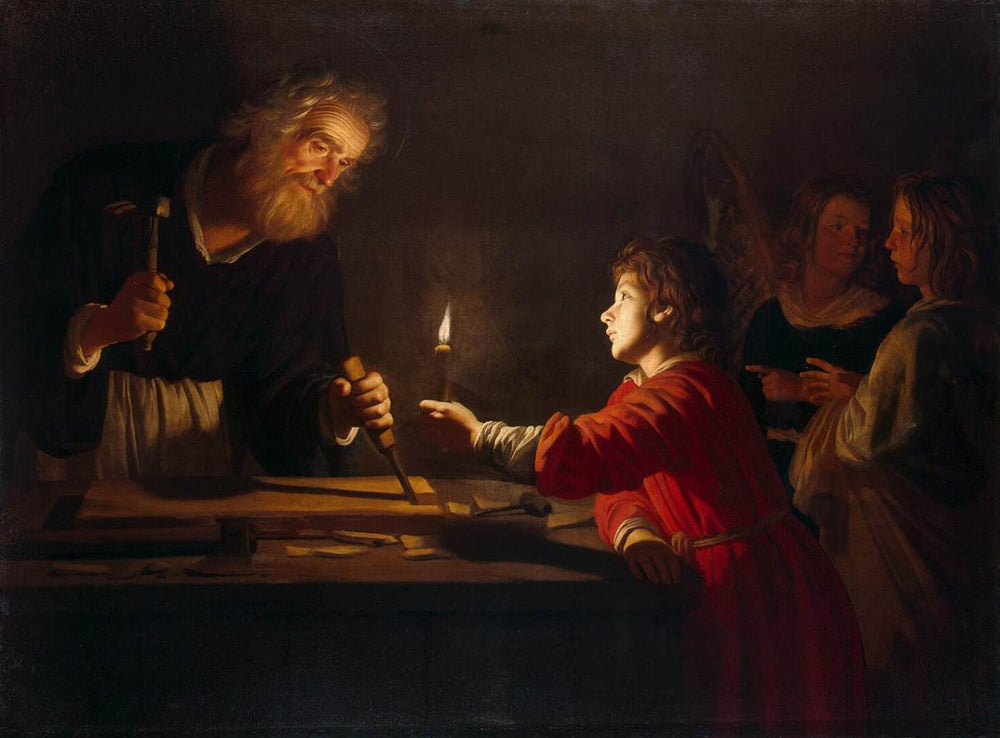 L'enfance du Christ - Gerrit van Honthorst image 1 copie de tableau peinte à la main