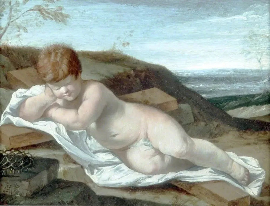 Śpiące Dzieciątko Jezus na Krzyżu - Guido Reni