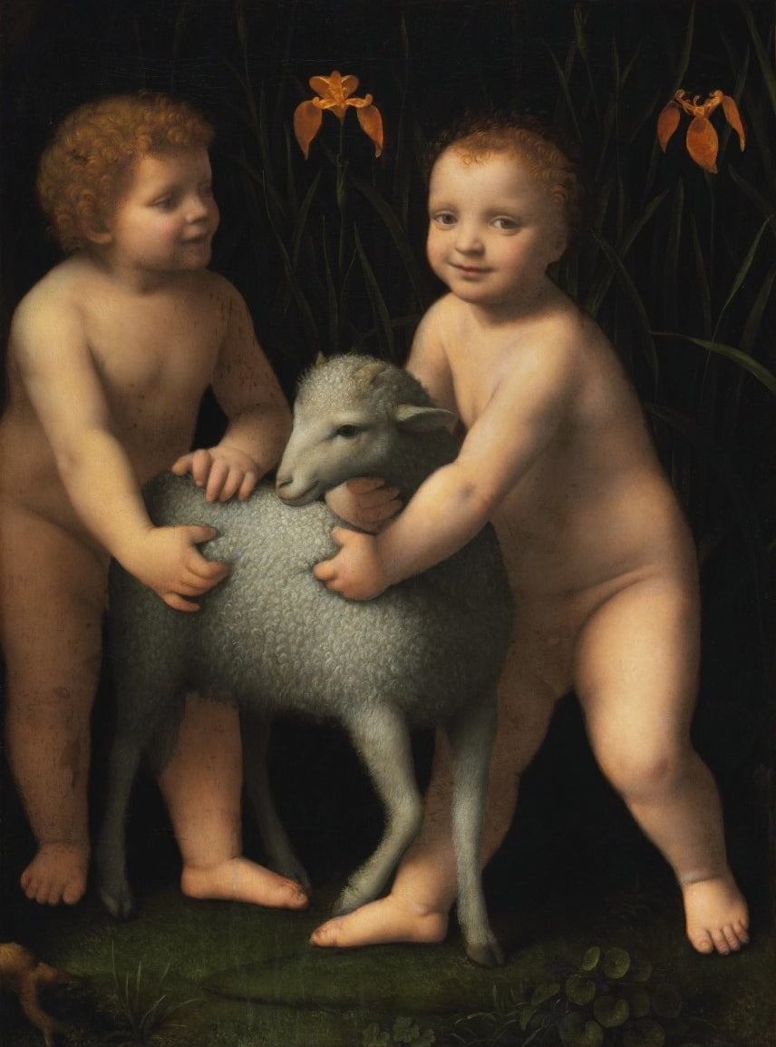 Dzieciątko Jezus i mały święty Jan Chrzciciel z barankiem - Bernardino Luini