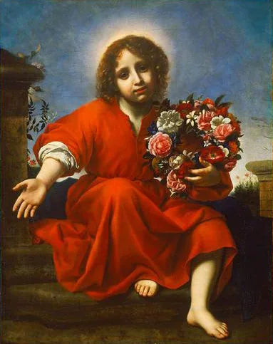 Dzieciątko Jezus zaprasza duszę chrześcijańską do koronowania jej zgodnie z Pieśnią nad Pieśniami - Carlo Dolci