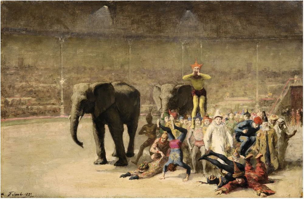 L'entrée des clowns - Émile Friant image 1 copie peinte à la main à l’huile