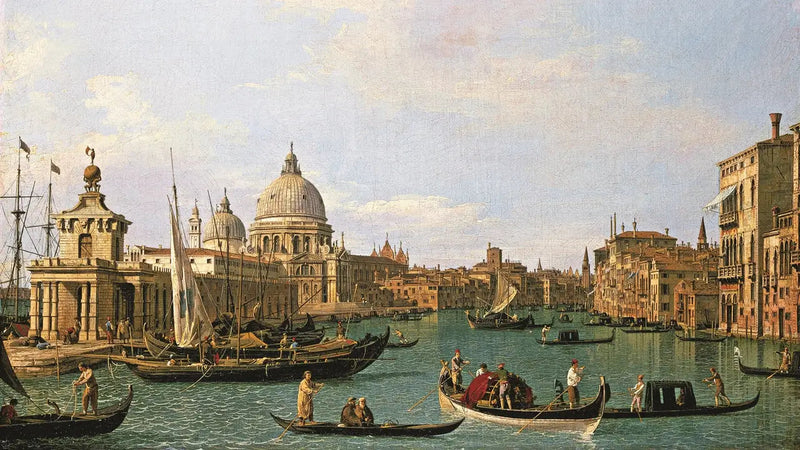Wejście do Kanału Grande przy Punta della Dogana i Santa Maria della Salute - Canaletto