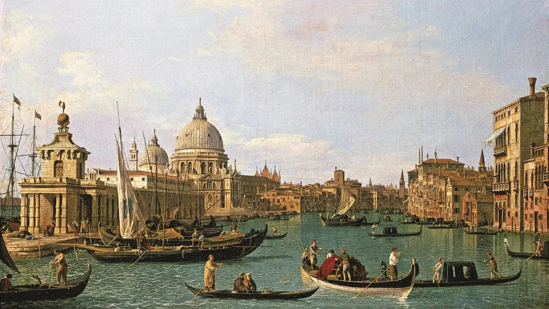 Wejście do Kanału Grande przy Punta della Dogana i Santa Maria della Salute - Canaletto