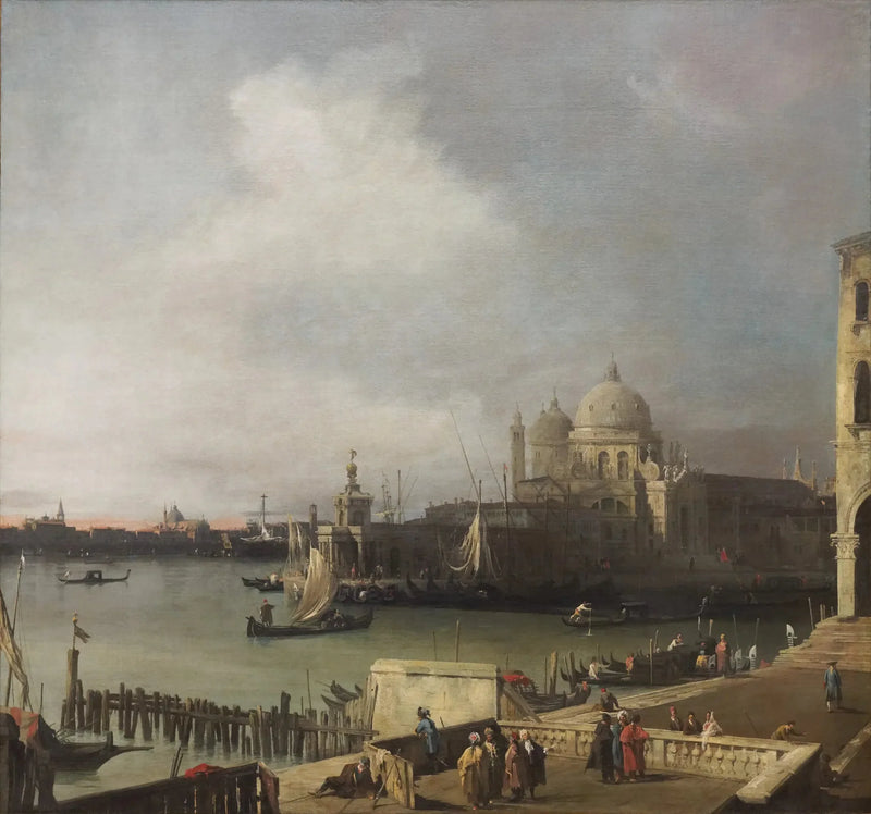 Wejście do Wielkiego Kanału, z Santa Maria della Salute i kanałem Giudecca, widok z zachodniego końca Mola - Canaletto