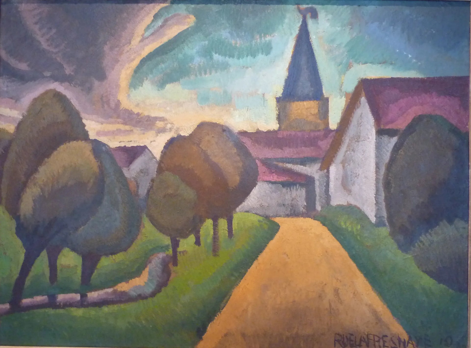 L'entrée du village - Roger de La Fresnaye image 1 reproduction de peinture à l’huile